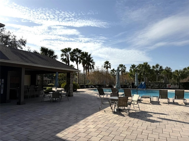 view of pool featuring a patio area