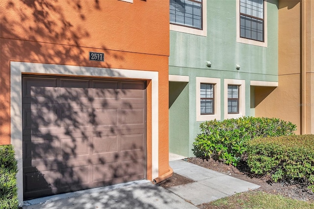 property entrance featuring a garage