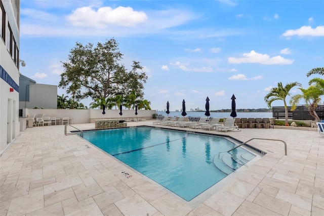 view of pool with a patio