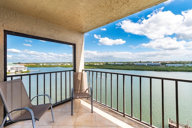 balcony with a water view