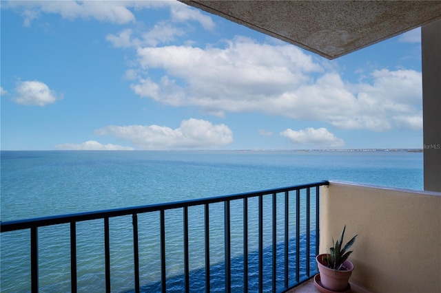 balcony with a water view