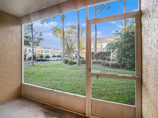 view of unfurnished sunroom