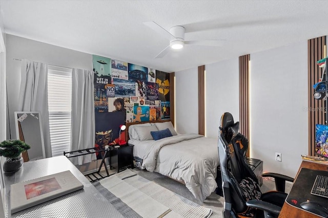 bedroom featuring ceiling fan