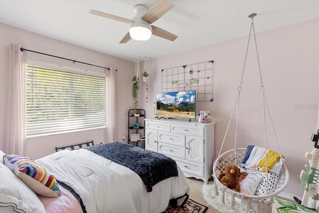 bedroom with a ceiling fan