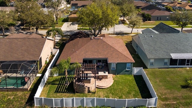 aerial view with a residential view