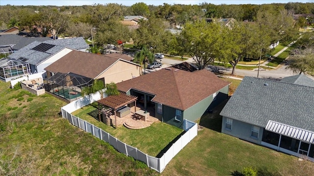 bird's eye view with a residential view