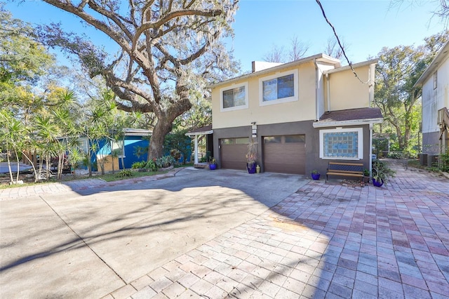 view of front of property featuring a garage