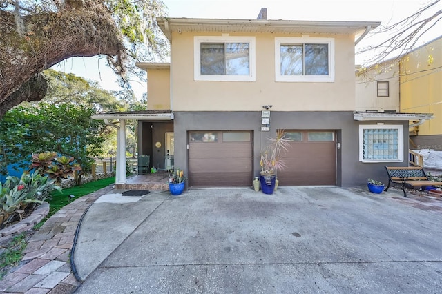 view of front of house with a garage