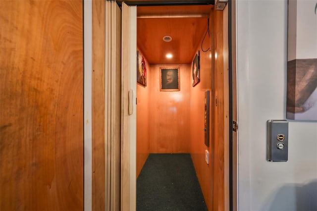 corridor featuring elevator