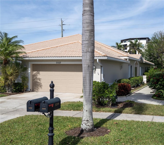 view of property exterior with a garage