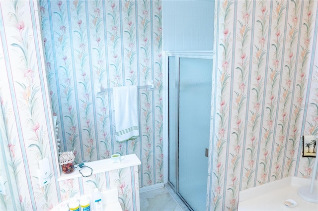 bathroom with walk in shower