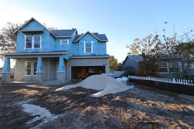 view of front facade featuring a garage