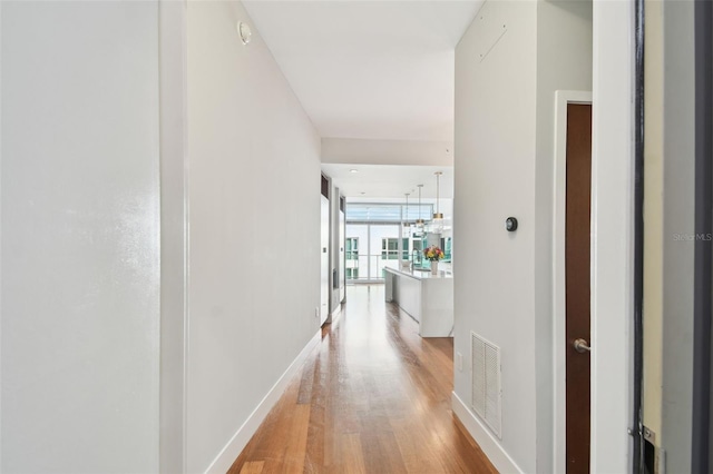 hallway featuring light hardwood / wood-style floors