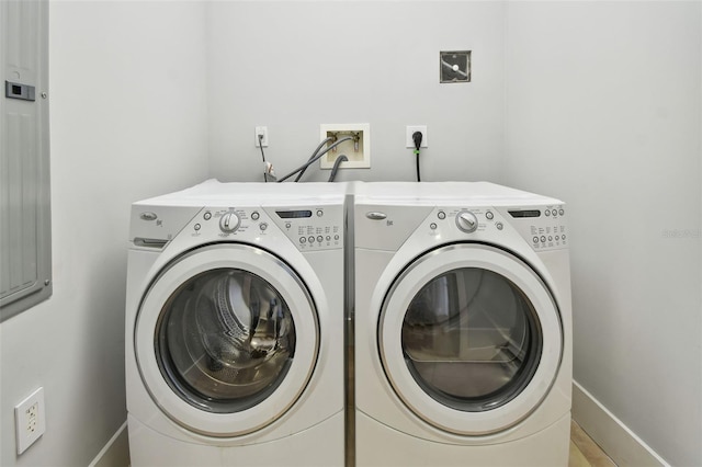 laundry area featuring independent washer and dryer