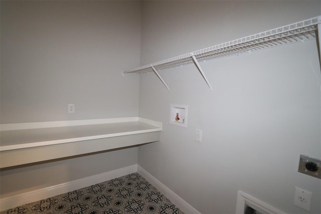 washroom featuring washer hookup and hookup for an electric dryer