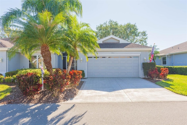 view of front of home with a garage