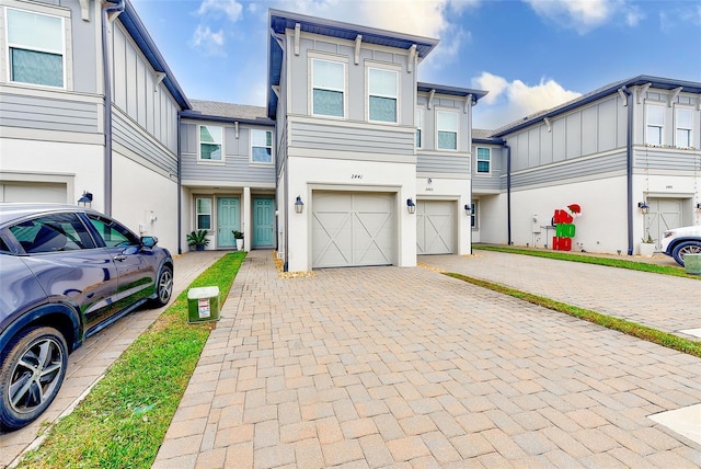 view of property with a garage