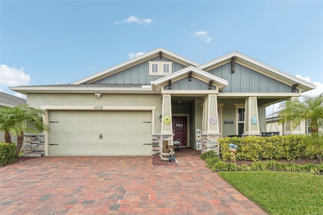 craftsman-style house with a garage