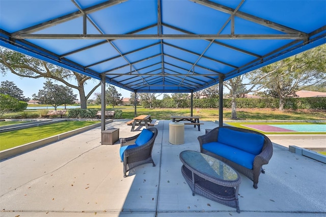 view of patio / terrace featuring an outdoor living space