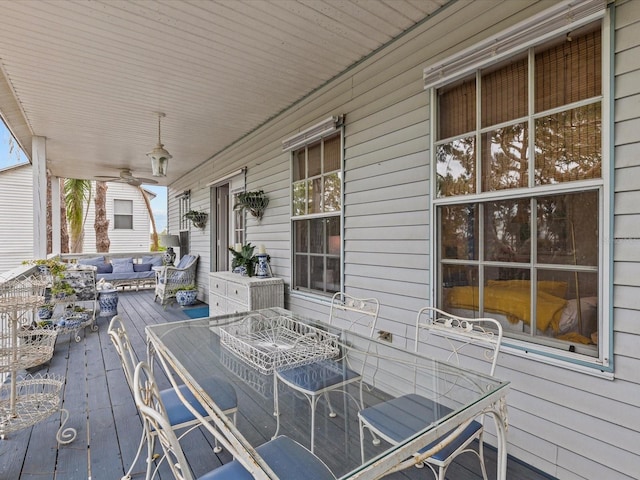 deck with covered porch