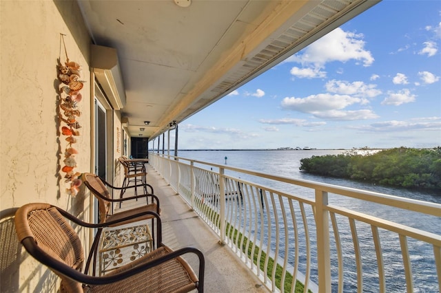 balcony with a water view