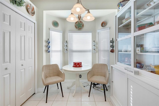 view of tiled dining room