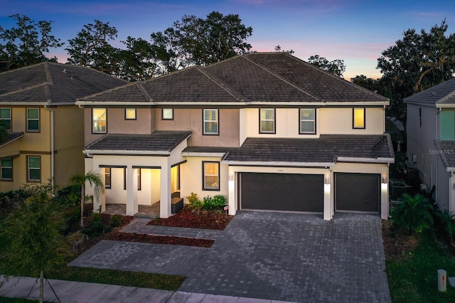 view of front facade with a garage