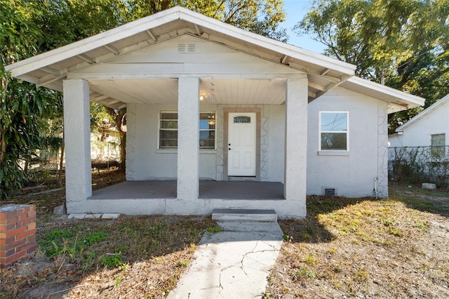 view of front of home with covered porch