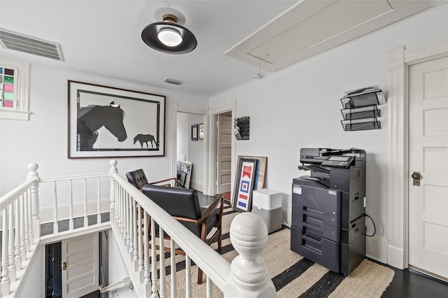 office featuring hardwood / wood-style flooring