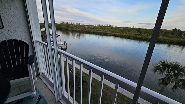 balcony with a water view