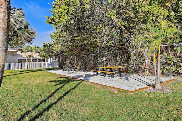 view of yard with fence