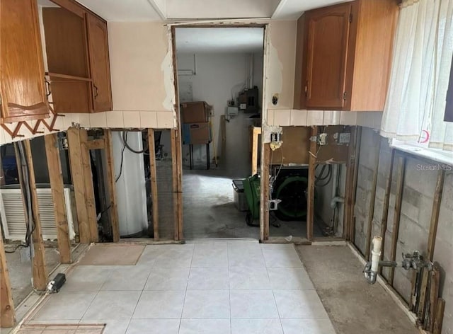 interior space with light tile patterned floors