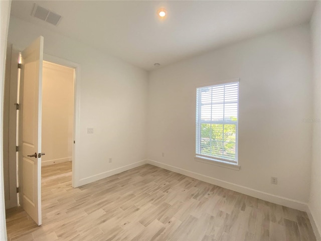 empty room featuring light wood-type flooring