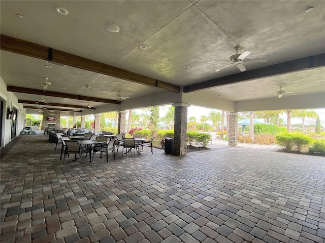 view of patio / terrace with ceiling fan