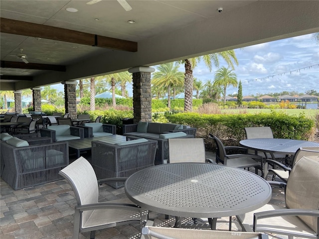 view of patio with outdoor lounge area