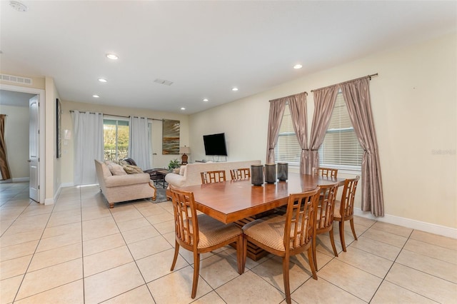 view of tiled dining space