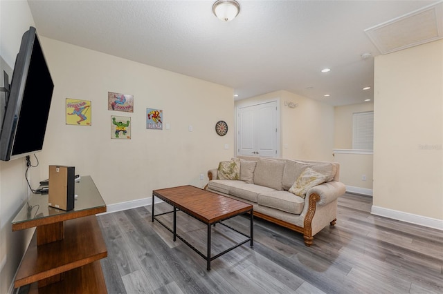 living room featuring hardwood / wood-style floors