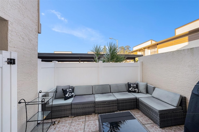 view of patio featuring outdoor lounge area