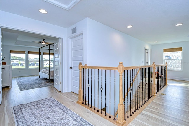 hall featuring light wood-type flooring