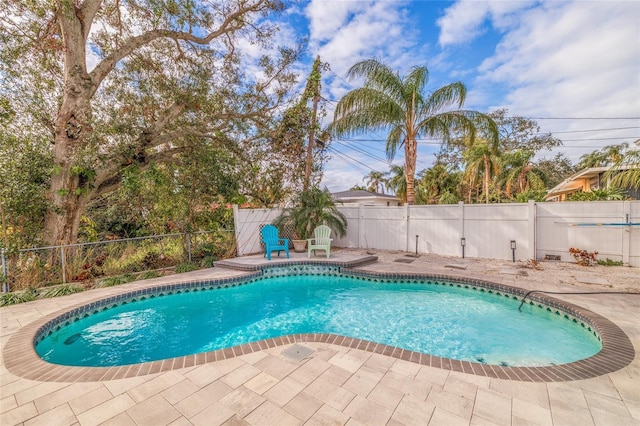 view of pool featuring a patio