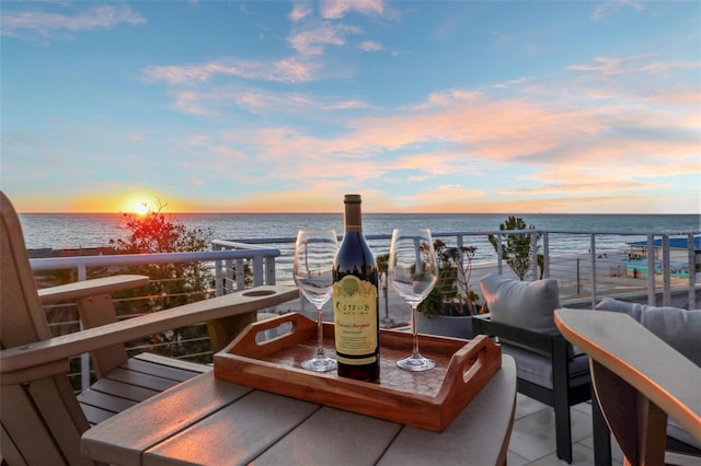 balcony with a water view