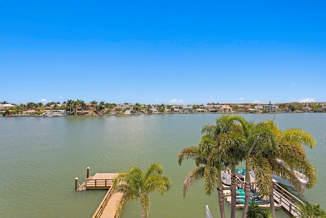 water view with a dock