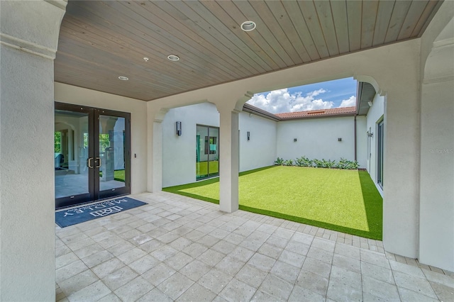 view of patio / terrace featuring french doors