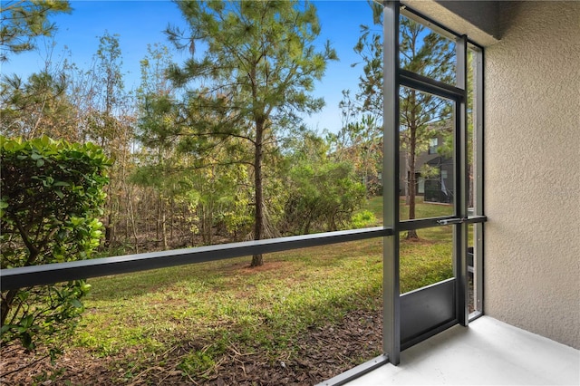 view of unfurnished sunroom