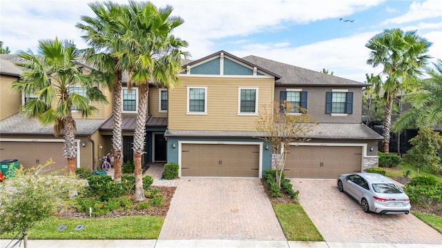 view of front of home with a garage