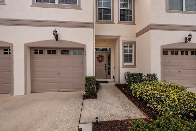 entrance to property with a garage