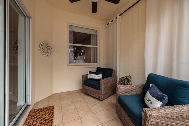 view of patio with ceiling fan