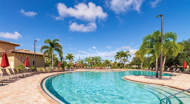 view of pool with a patio area