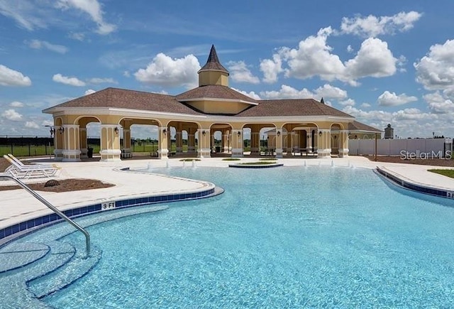 view of pool featuring a patio