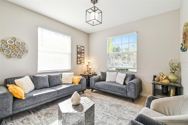 living room featuring wood-type flooring